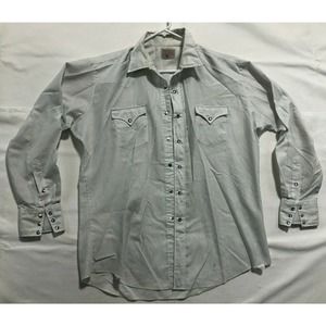 Pearl Snap USA H Bar C Long Tail Ranchwear White Diamond 2XL Collared Shirt